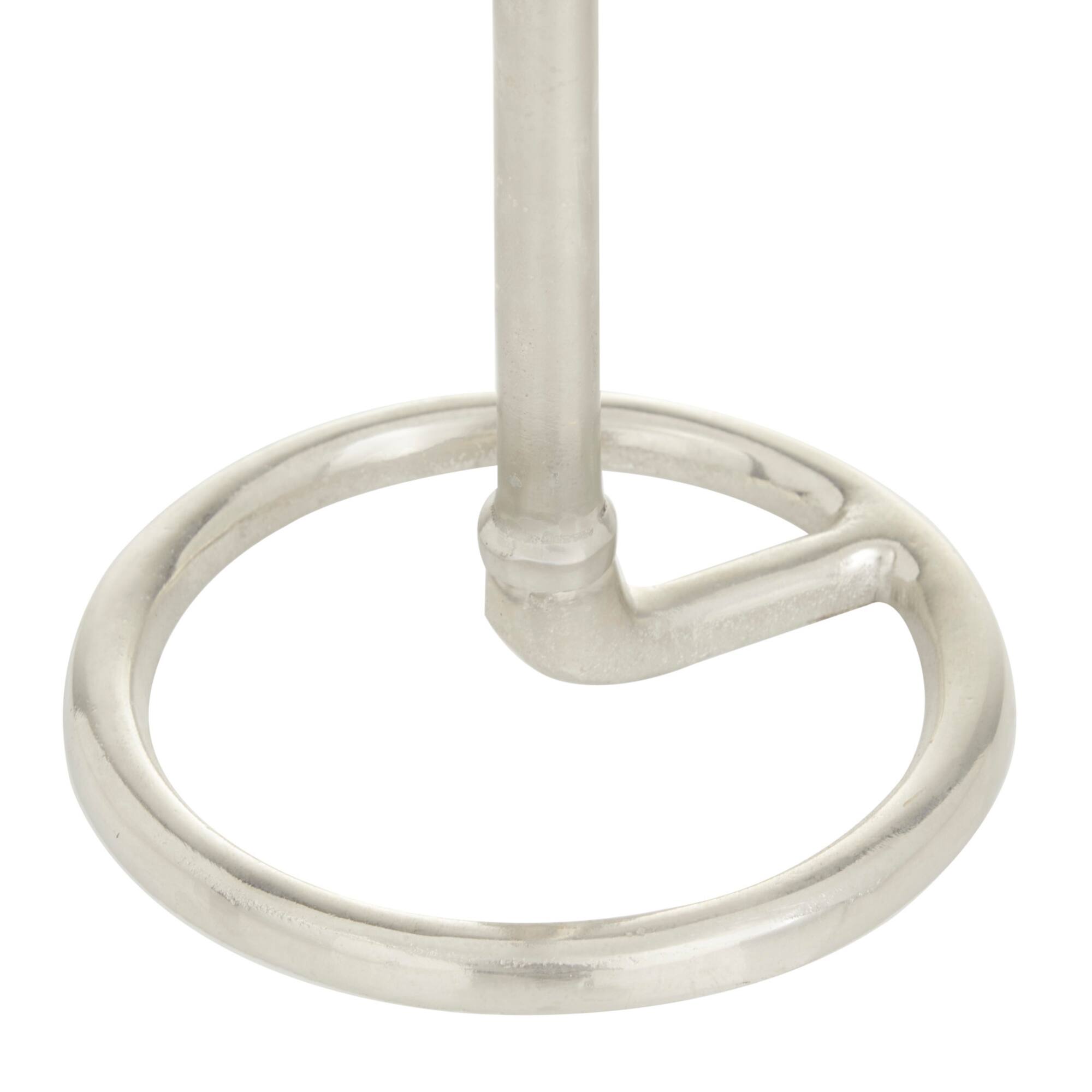 Set of 3 Silver Aluminum Contemporary Candle Holders, 14" x 5" x 5"